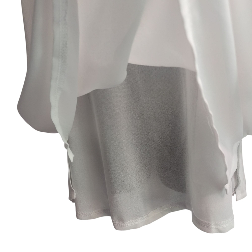 Alice Co Womens Top Blouse Shirt white Chiffon Sleeveless Lined Size X-Large NWT - Picture 7 of 9